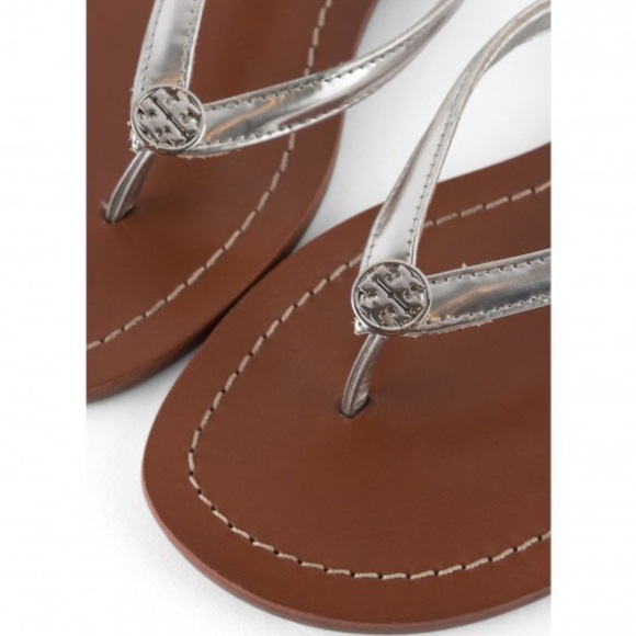 Tory Burch Shoes - Tory Burch Silver Flip Flops Sandals Terra
